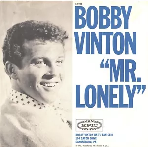BOBBY VINTON--PICTURE SLEEVE + 45--(MR. LONELY)--PS--PIC-SLV - Imagen 1 de 3