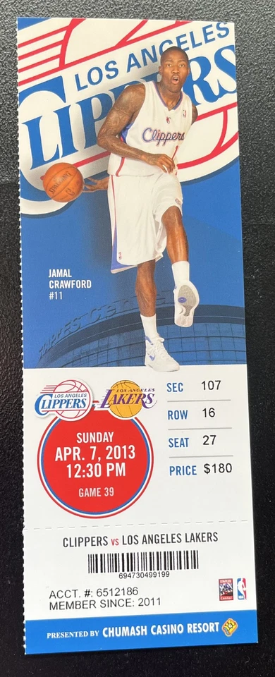 ¡ENTRADA COMPLETA! 4/7/13 LAKERS KOBE BRYANT 25 PUNTOS - CORTAPELOS Foto 1 de 1