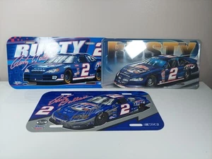 Vintage Rusty Wallace Miller Lite License Plate NASCAR Lot Of 3 (1) Autographed - Picture 1 of 5