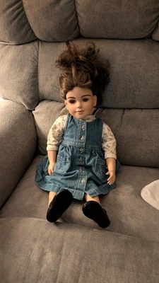 Vestido de mezclilla My Twinn Doll de colección 1998 cabello castaño y ojos  Foto 1 de 4