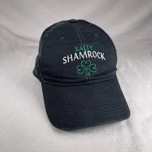 Salty Shamrock Hat Men OS Black Snapback Trucker Cap Embroidered Mesh Back - Picture 1 of 11