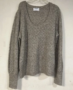 Old Navy Women's Sweater Large Brown Knit Long Sleeve Scoop Neck, Wool Blend - Picture 1 of 5
