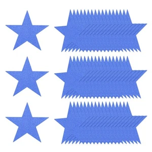 80 Pcs 6 Inch Double Printed Glitter Star Cutouts, Blue - Picture 1 of 6