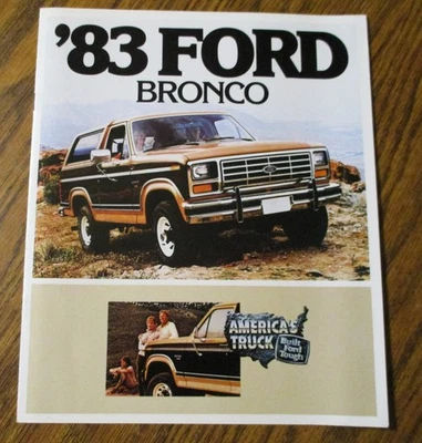 Ford Bronco 1983 Dealer Original Sales Brochure Literature Catalog Ad FDT-8313 - Image 1 of 3