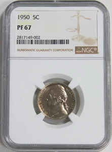 Jefferson Nickle 1950 - NGC PF 67 - Imagen 1 de 2