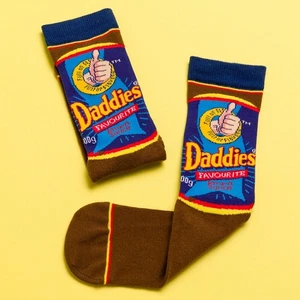 Official Daddies Brown Sauce Crew Socks : S-M,M-L,L-XL - Picture 1 of 3