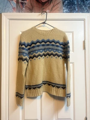 Suéter de lana vintage para mujer Abercrombie & Fitch tostado medio/azul/negro Foto 1 de 4