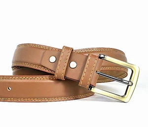 Leather Belt Mens Genuine Real Buffalo Skin Formal Work Wedding Versatile Gift - Picture 1 of 7