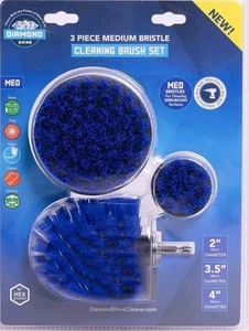 Diamond Shine Confezione da 3 Spazzole per Trapano Multiuso Attacco - Gira Blu.......196 - Foto 1 di 11