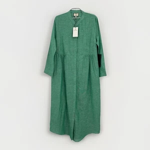 Pomander Place by Tuckernuck Sea Green Lydell Maxi Shirt Dress M Cotton-Linen - Picture 1 of 8