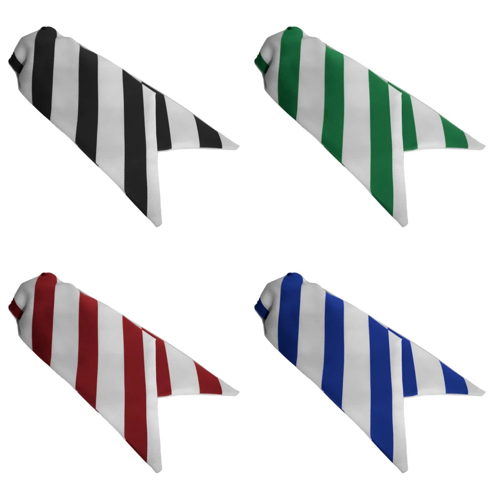 Corbata con clip a rayas rojas/negras/reales/blancas esmeraldas para damas Foto 1 de 1