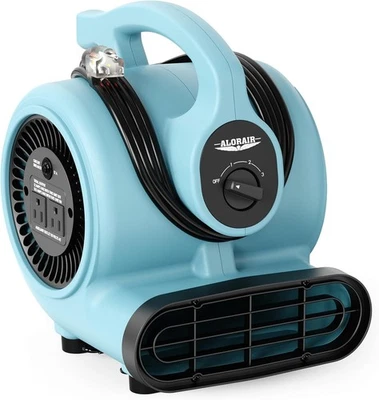 ALORAIR 600 CFM 3-Speed Adjustable Air Mover Carpet Dryer Blower Floor Fan Blue - Image 1 of 4