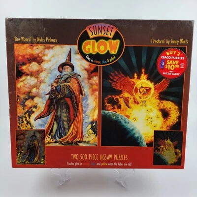 Sunset Glow Fire Wizard, Firestorm Pinkney Wurts 2-in-1 500 PC Puzzle Ceaco - Image 1 of 4