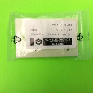 Flush Mount 75 Ohm TV Outlet Plate 33-020 Mcm Electronics - Picture 1 of 2