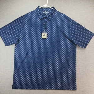 Horn Legend Mens Blue Skull Print Bamboo Charcoal Polo Shirt 2XL XXL - Picture 1 of 7