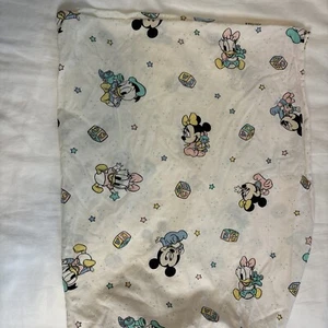 Vintage Disney Baby Crib Fitted Sheet Minnie Mickey And Friends Nursery 1990’s - Picture 1 of 6
