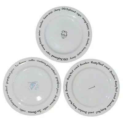 Juego de 6 platos de canapé Pottery Bar Lingo para aperitivos de cóctel 8" barware decoración Foto 1 de 4