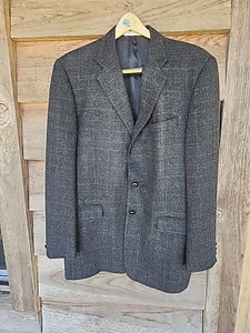 Hickey Freeman Herren Wolle Kaschmir schwarz & braun kariert Sport Mantel Jacke 42 lang - Bild 1 von 7