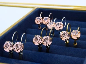 Vintage Rose Leverback Earrings made with Swarovski Elements Choose a Finish - Picture 1 of 8