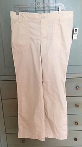 New $58 Gap Maternity Pants Size 6 Reg Casual Beige Cotton Inner Drawstring - Picture 1 of 6