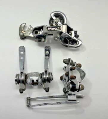 Huret groupset Front and Rear Derailleur / DownTube Shifters (French) Friction - Image 1 of 2