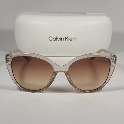 Gafas de sol Calvin Klein ojo de gato CK19536S 270 beige marco de cristal marrón degradado Foto 1 de 4
