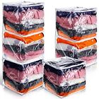 6 Packs Clear Zippered Storage Bags Sweater Storage Bags Plastic Storage Bags...