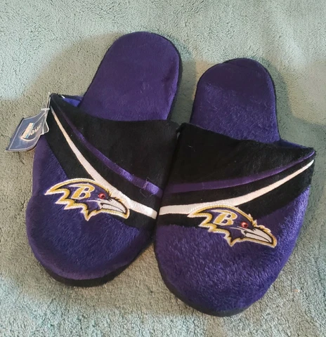 NFL Baltimore Ravens unisex SLIPPERS size large Team Colors new with tags Cover