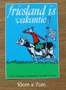 Sticker Aufkleber Vacantie Friesland Leeuwarden Flagge Niederlande 80er Jahre - Picture 1 of 1