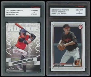 Gunnar Henderson/Jackson Holliday 1st Graded 10 Rookie Card 2 Baltimore Orioles - Picture 1 of 1