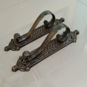11.40" Pair / 2 Pieces Antique Solid Brass Door Handle / Brass Door Pull - Picture 1 of 4