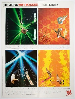 Rey Mysterio Jimmy Wang Yang Signed WWE 16x21 Magazine Centerfold Poster PSA/DNA - Image 1 of 4