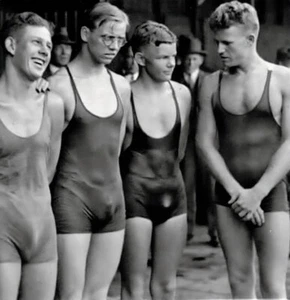 Harvard Swim Team candid 4" x 4" snapshot early 1930s gay man's collection - Picture 1 of 1