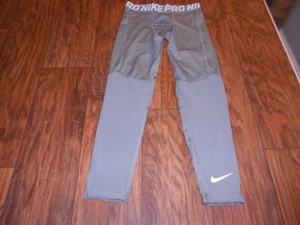 Nike Pro boys base layer pants size M medium MINT cond gray - Picture 1 of 6