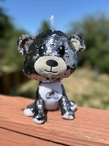 FOCO Cute NHL Colorado Avalanche Sequin Bear Stuffed Animal Hockey Plush Rare - Picture 1 of 4