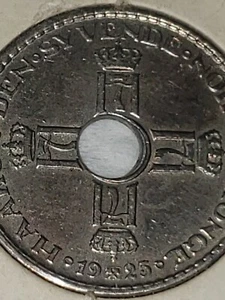 1925 Norway One 1 Krone KM# 385 Circulated Coin Copper-Nickel W334 - Picture 1 of 9