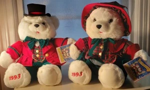 Peluche orsacchiotti peluche Natale 1993 nel 1843 periodo vittoriano costumi SET 2 - Foto 1 di 12