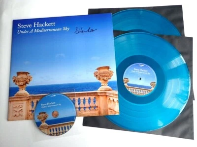 STEVE HACKETT - UNDER A MEDITERRANEAN SKY - SIGNED BLUE VINYL LP & CD - IOMLP571 - Image 1 of 4