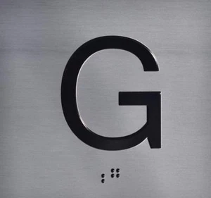 Ground Elevator Jamb (G) Plate Sign (Lobby Elevator JAMB) with ....-REF24-1027 - Picture 1 of 4