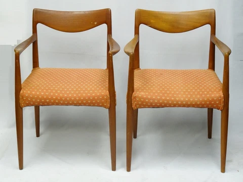 PAIR of 1954 TEAK RADSTAD and RELLING BAMBI GUSTAV BAHUS NORWAY ARMCHAIR Cover