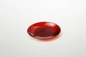 Piattino per dolci in vetro colore rosso riflessi dorati - Imagen 1 de 1