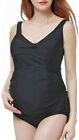 Momo Maternity Bathing Suit UPF 50 Women's Maternity Swimwear Size Small, Black