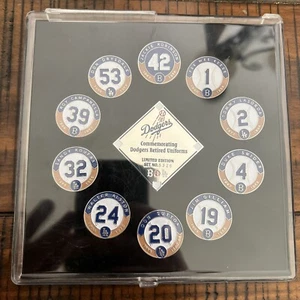 LA Dodgers Commemorating Retired Uniforms 10 Piece Pin Set Limited Edition - Picture 1 of 5