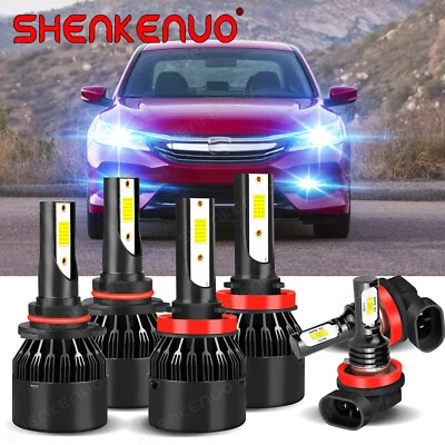 For Honda Accord 2013 2014 2015 blue LED Headlight Kit High Low Fog Light Bulbs - Image 1 of 4