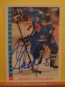 1993 ANDREI KOVALENKO SCORE AUTOGRAPHED CARD