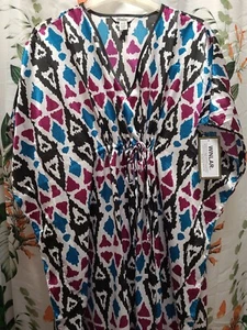 WINLAR Long Caftan Women's Fits Large, 1X 2X 3X MuMu Beach Cover Up Long Dress - Picture 1 of 6