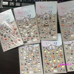 7 sheets Cute Halloween Pompompurin Kuromi Cinnamoroll Nail Art Sticker Decal - Imagen 1 de 10