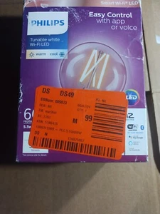 Philips Tunable G25 60W Equivalent Dimmable Smart Wi-Fi WiZ Con Light Bulb - Picture 1 of 6