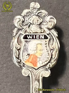 *RAR* Sammlerlöffel - Silberlöffel 800 WX- Wien -W. A. Mozart - Emaille ca. 11g. - Bild 1 von 10