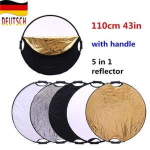 DE 43 '' 110cm Faltbarer 5-in-1-Lichtreflektor mit Griff für Studio Multi Disc - Bild 1 von 10